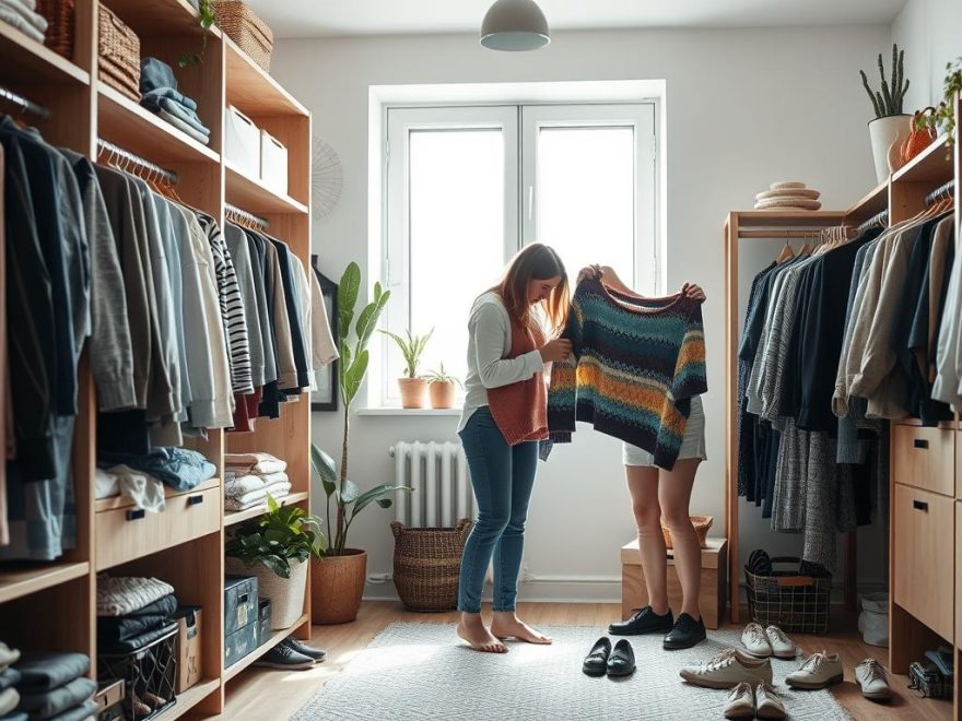 Rydding og sortering av klær og garderobe