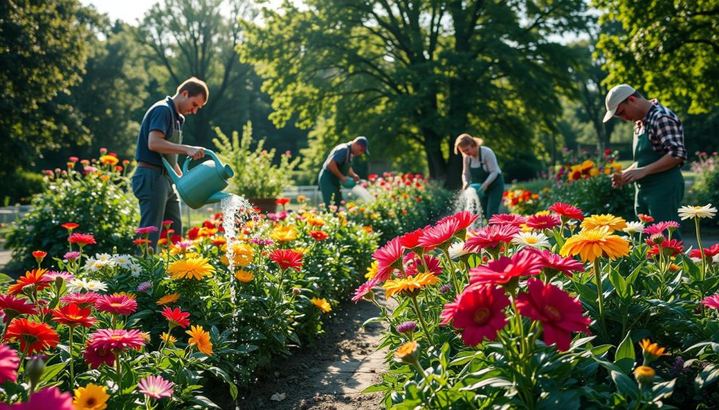 Sesongblomster vanning