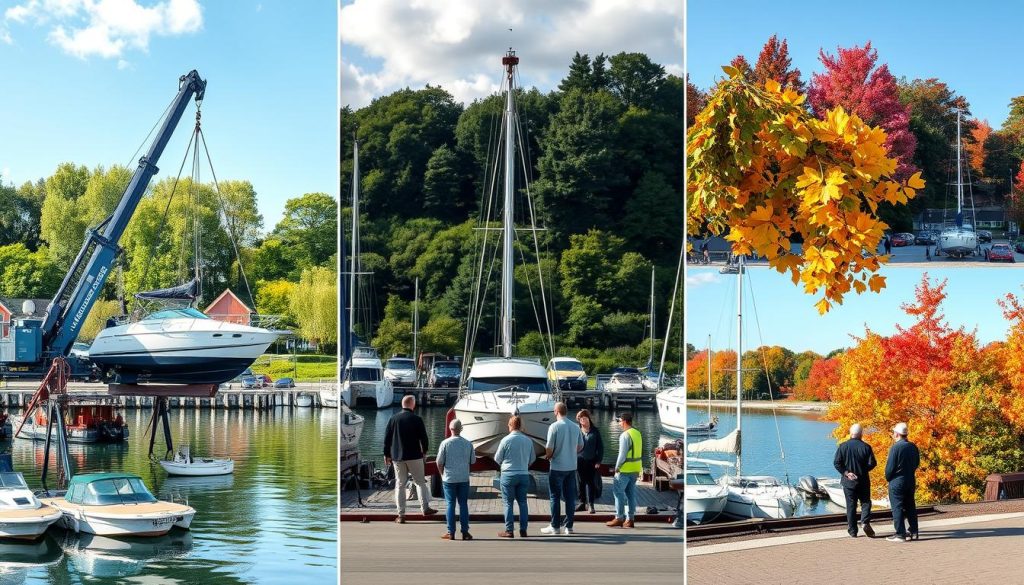 Sesongvariasjoner ved kranløft av båt