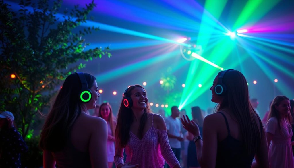 Silent Disco lys og lydeffekter