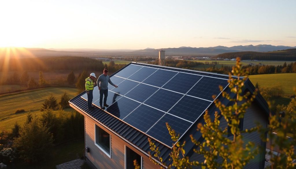 Solcellepanel installasjon tidspunkt