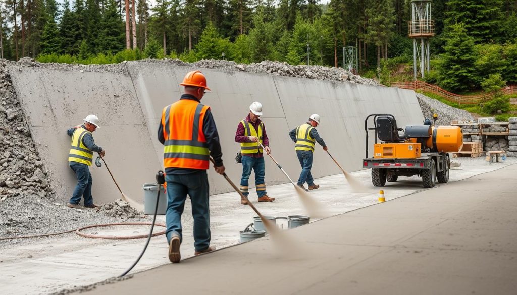 Sprøytebetong påføringsmetoder