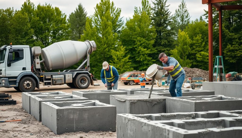 Støpeprosess for betongarbeid