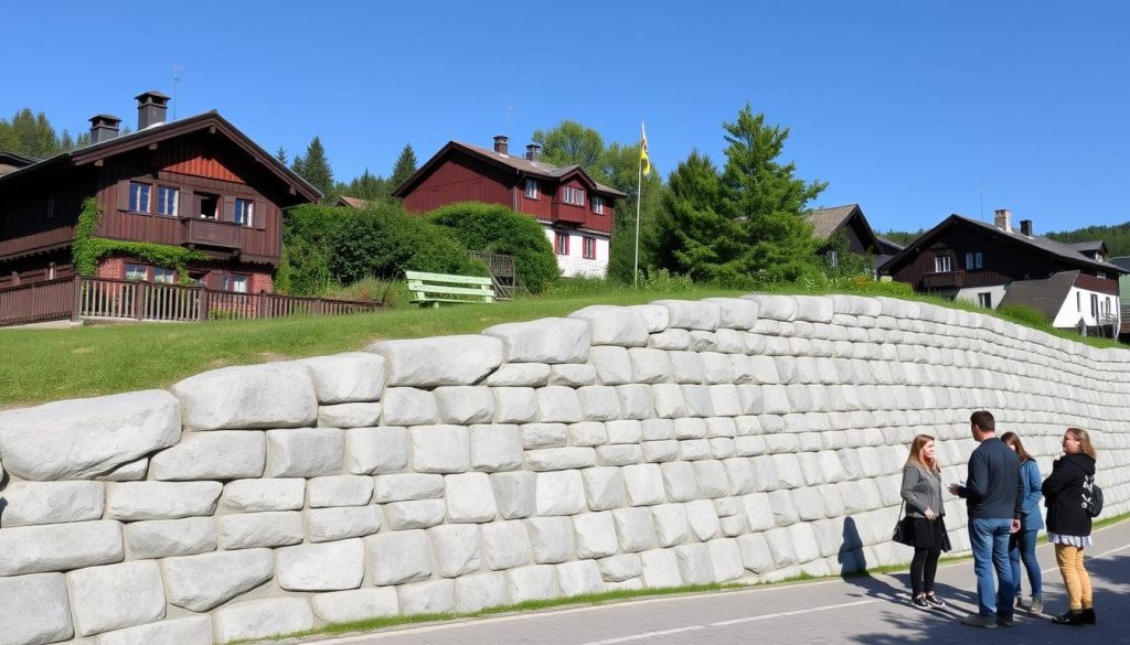 Støttemur i norske byer