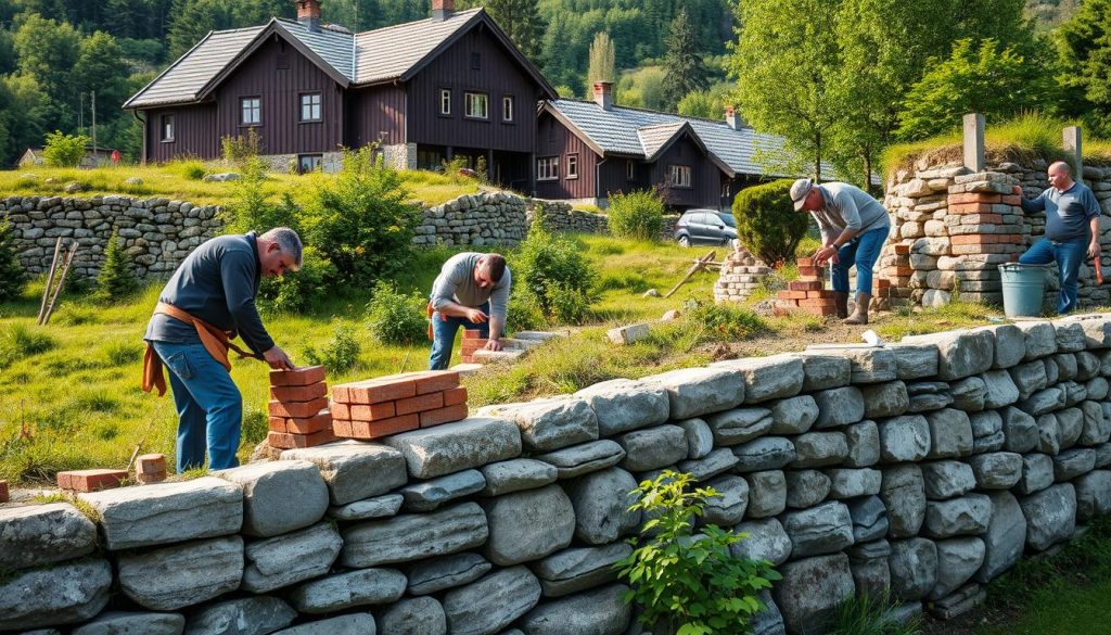 Støttemur og steinmur byggetjenester