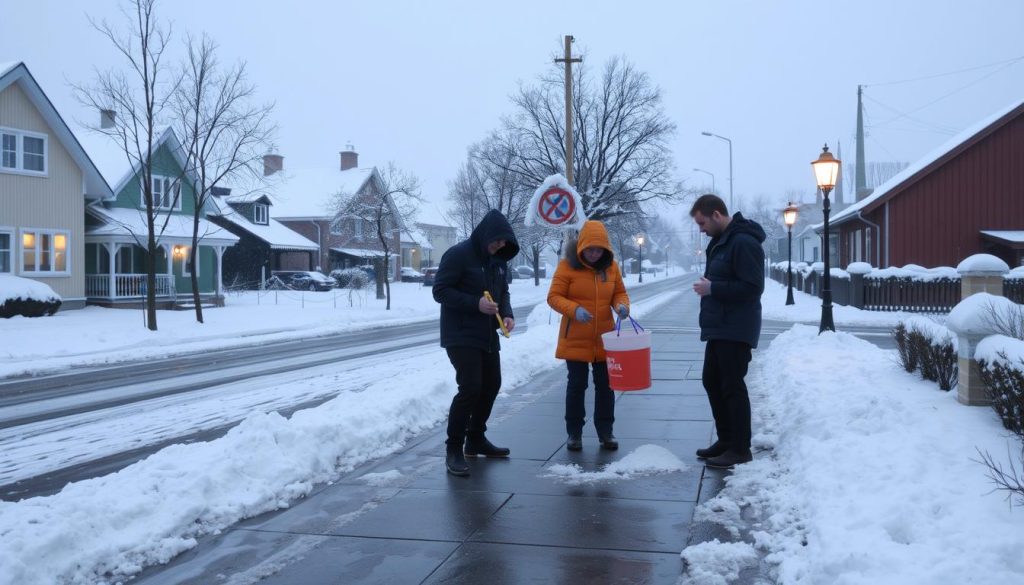 Strøing vinter sikkerhetstiltak