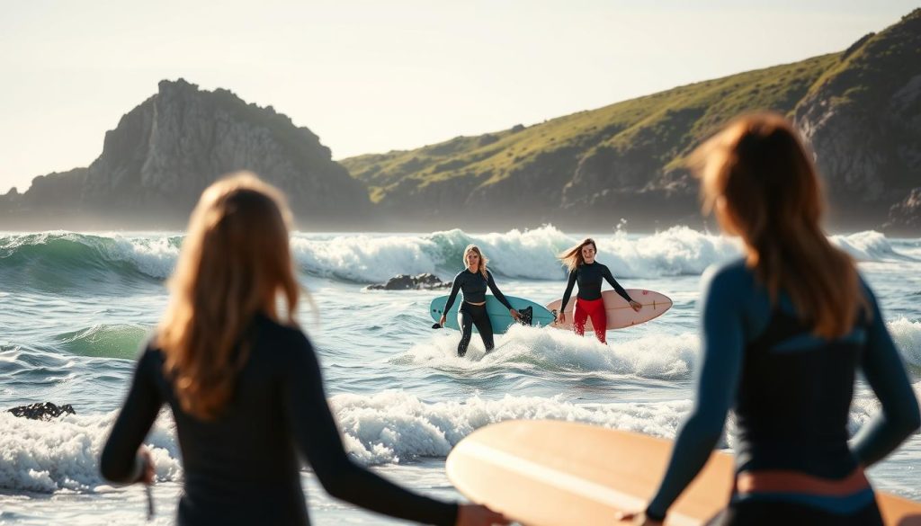 Surfeopplæring fokusert for kvinner