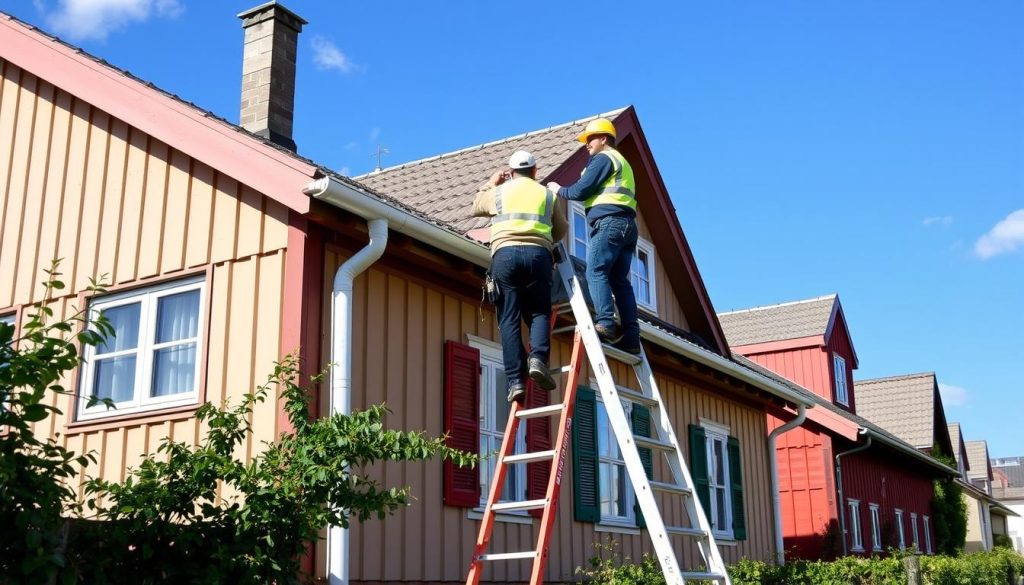 Takrennemontasje i norske byer