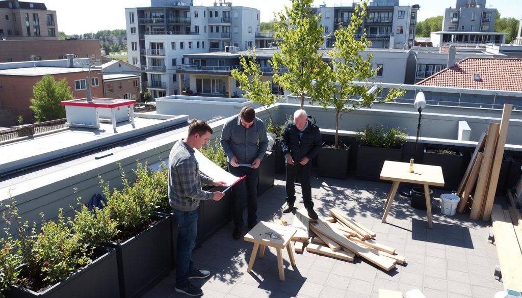 Takterrasse bygge prosjekt