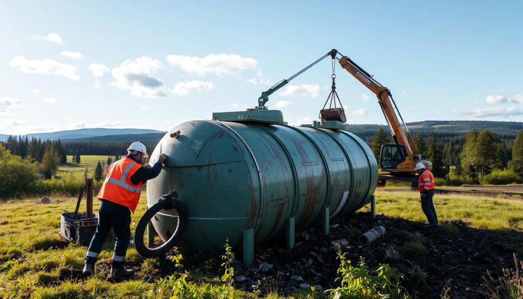 Tankdemontering miljøhåndtering tank