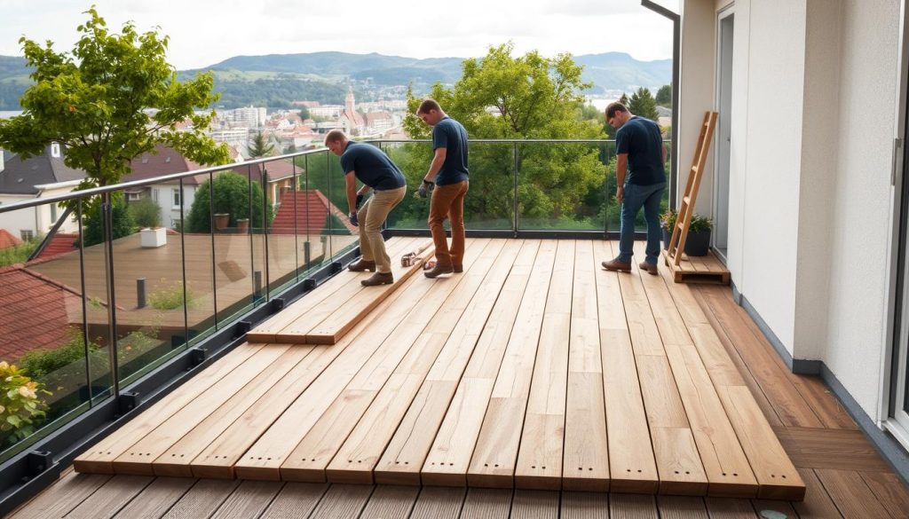 Terrassebord montering på balkong