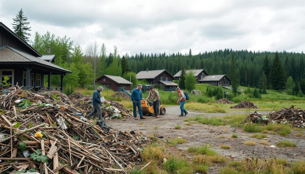 Tomterydding og avfallshåndtering