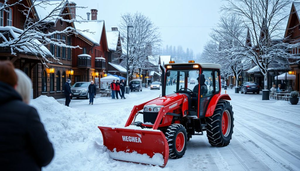 Traktor brøyting i norske byer