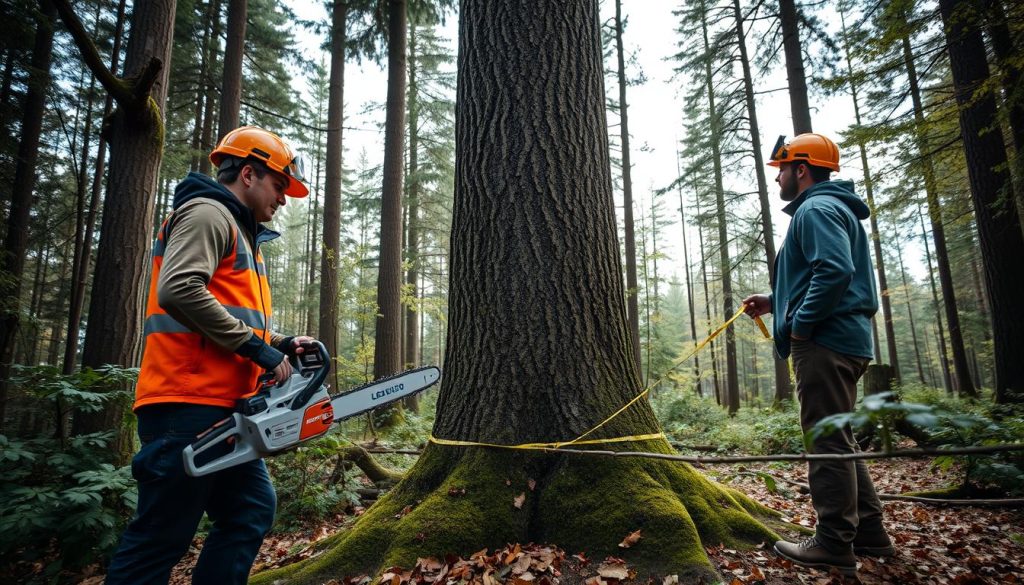 Trefelling forberedelser