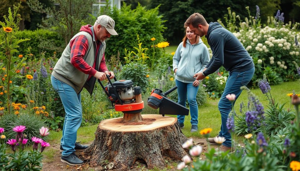 Trestubbfjerning i hagen