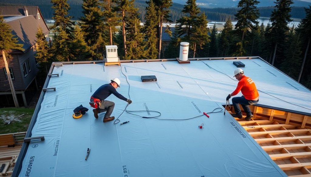 Undertak og vindsperre installasjon