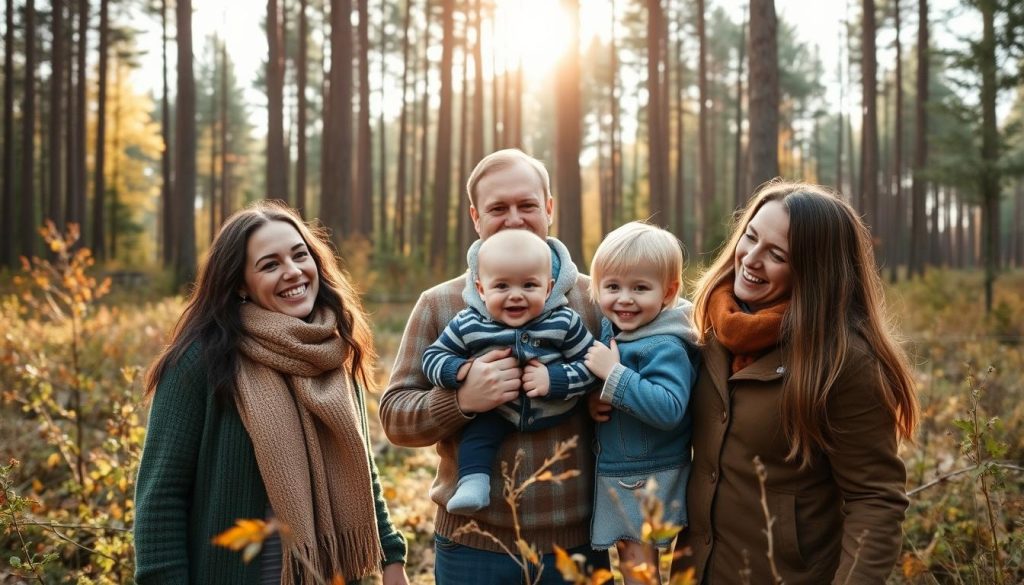 Utendørs familiefotografering