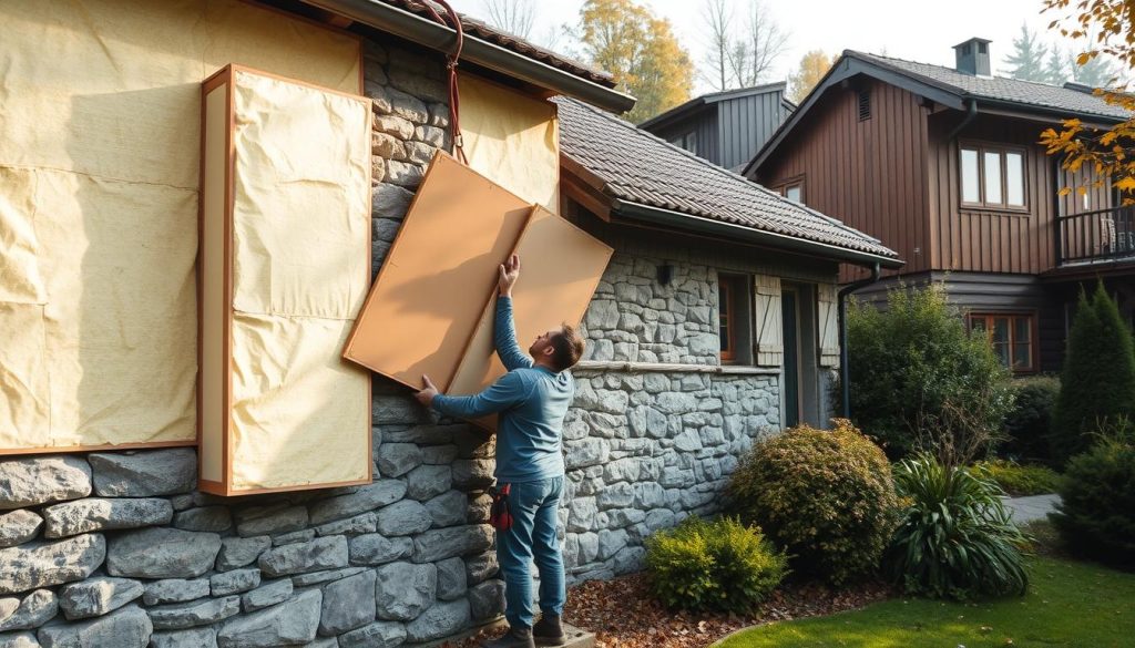 Utvendig isolasjon av mur