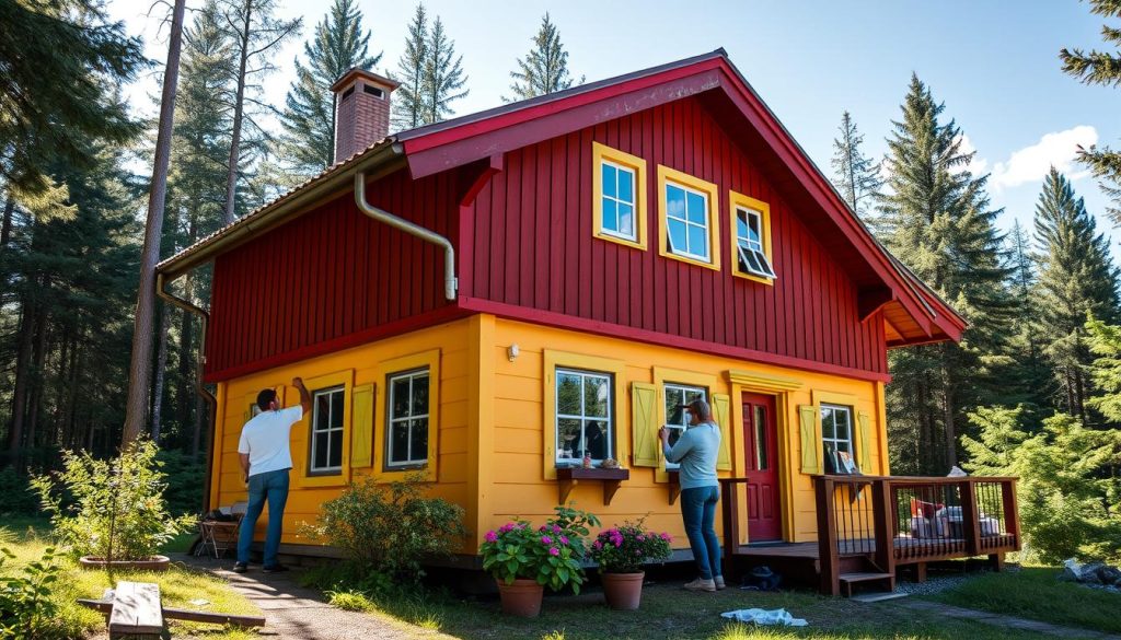 Utvendig maling av hus