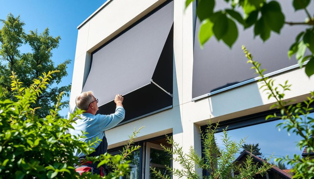 Vedlikehold av fasade solskjerming system