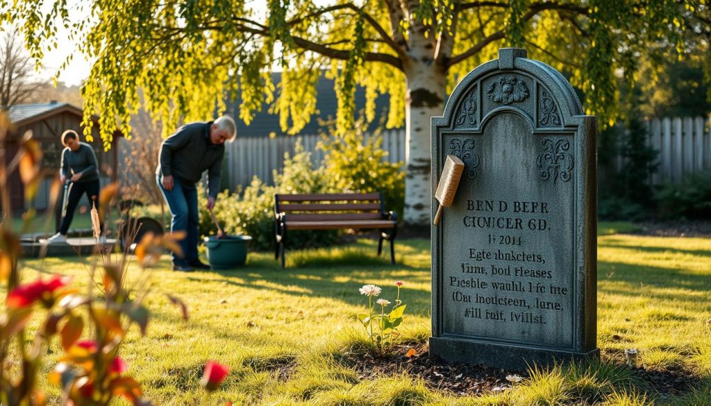 Vedlikehold gravstøtte hjemme