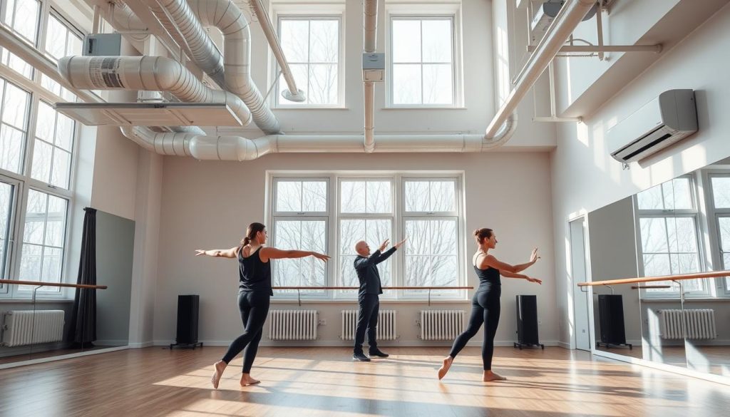 Ventilasjon og klimaanlegg i dansestudio