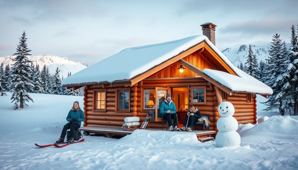 Vinter fjellhytte aktiviteter