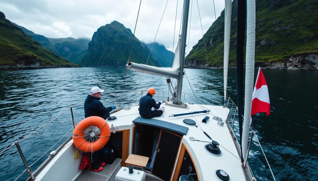 Yacht mannskap i norske farvann