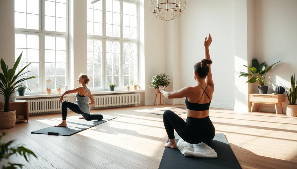 Yoga og pilates treningsrutine