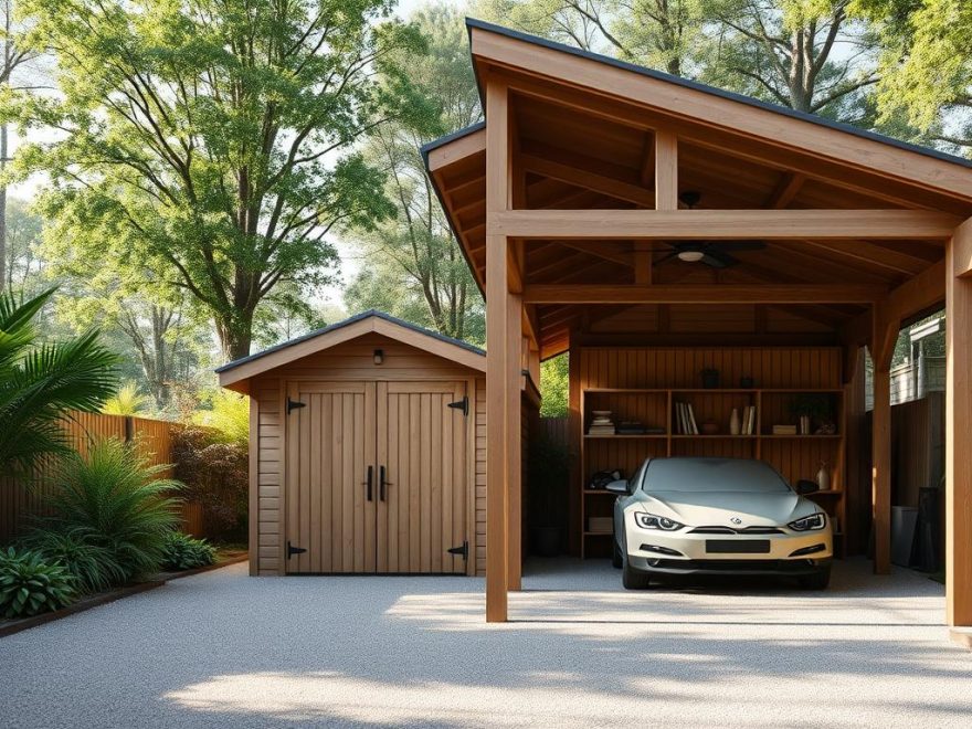 bygge en dobbel carport med bod