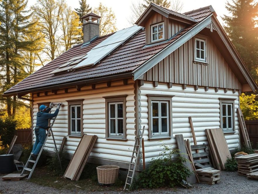 bytte tak på gammelt hus