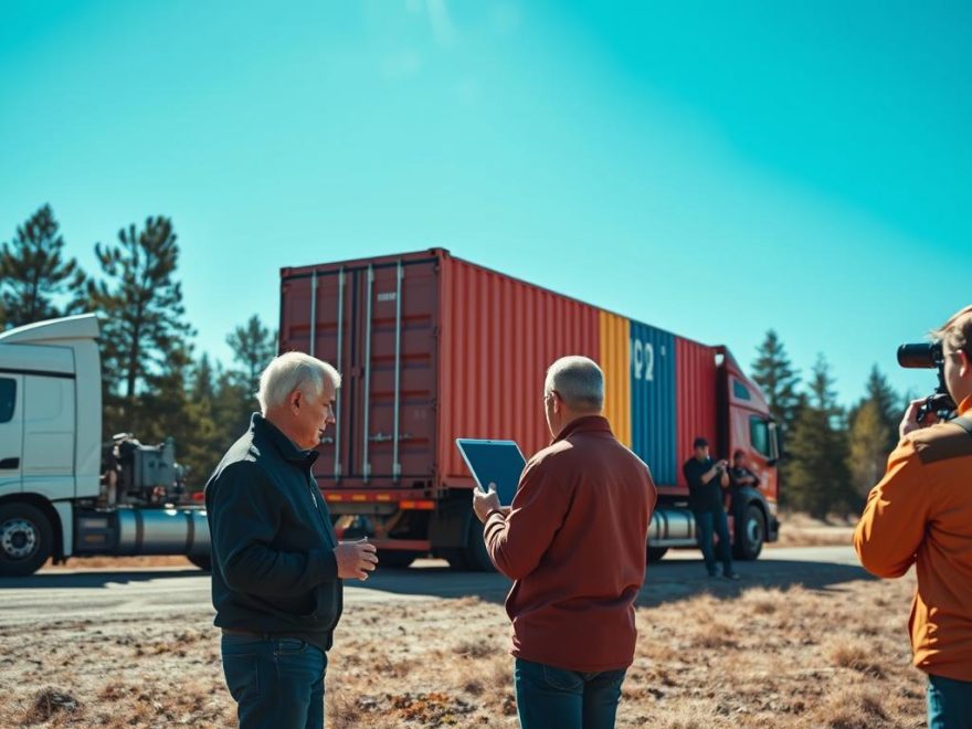 containerlevering og henting