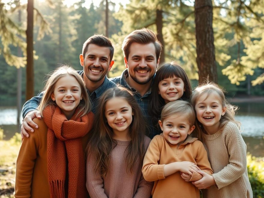 familiefoto utendørs