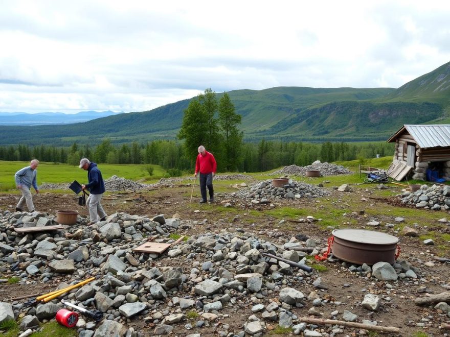 fjerne fjell gårdsplass