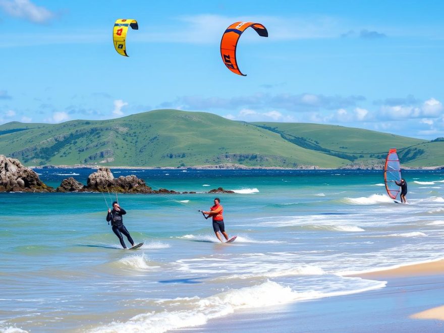 kitesurfing og windsurfing