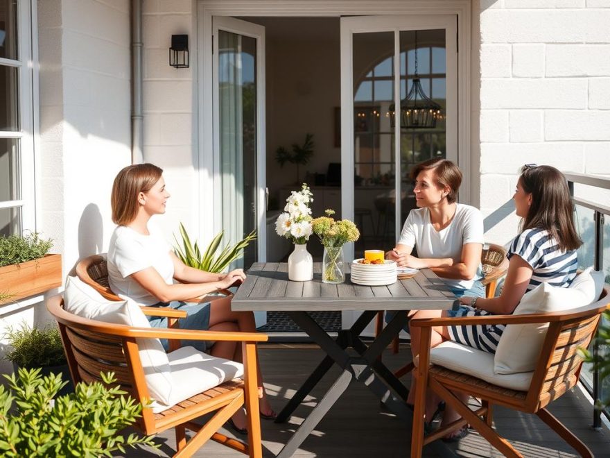 legge terrassebord på balkong